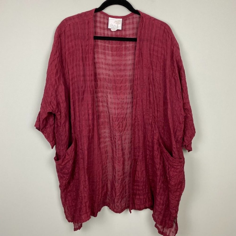 La Fixsun 100% Linen Lagenlook Cardigan Kimono Oversized Small Large 12 - 14